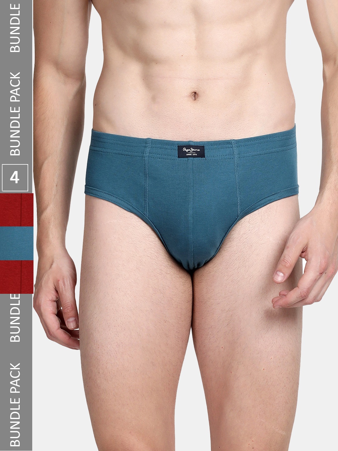 

Pepe Jeans Men Pack Of 4 Anti-Microbial Cotton Basic Briefs, Red