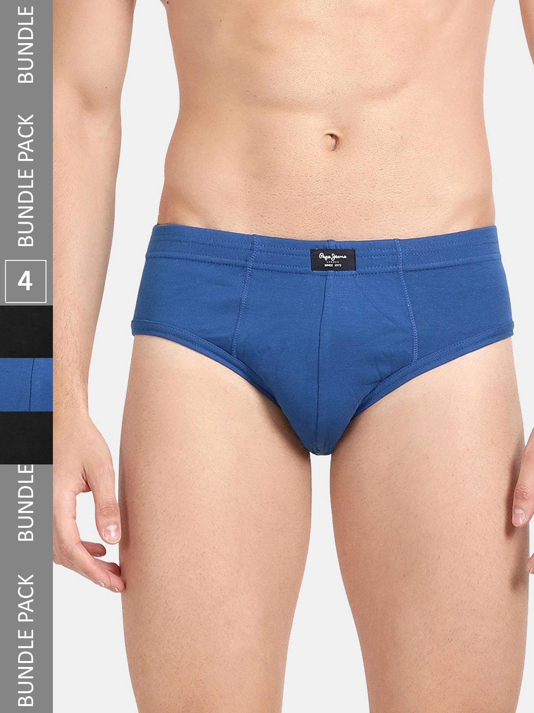

Pepe Jeans Men Pack Of 4 Anti-Microbial Cotton Basic Briefs, Black