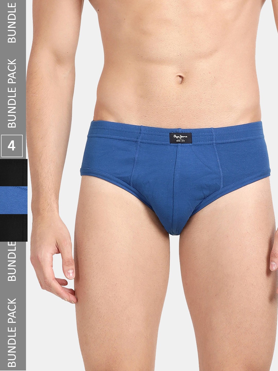 

Pepe Jeans Men Pack Of 4 Anti-Microbial Cotton Basic Briefs, Blue