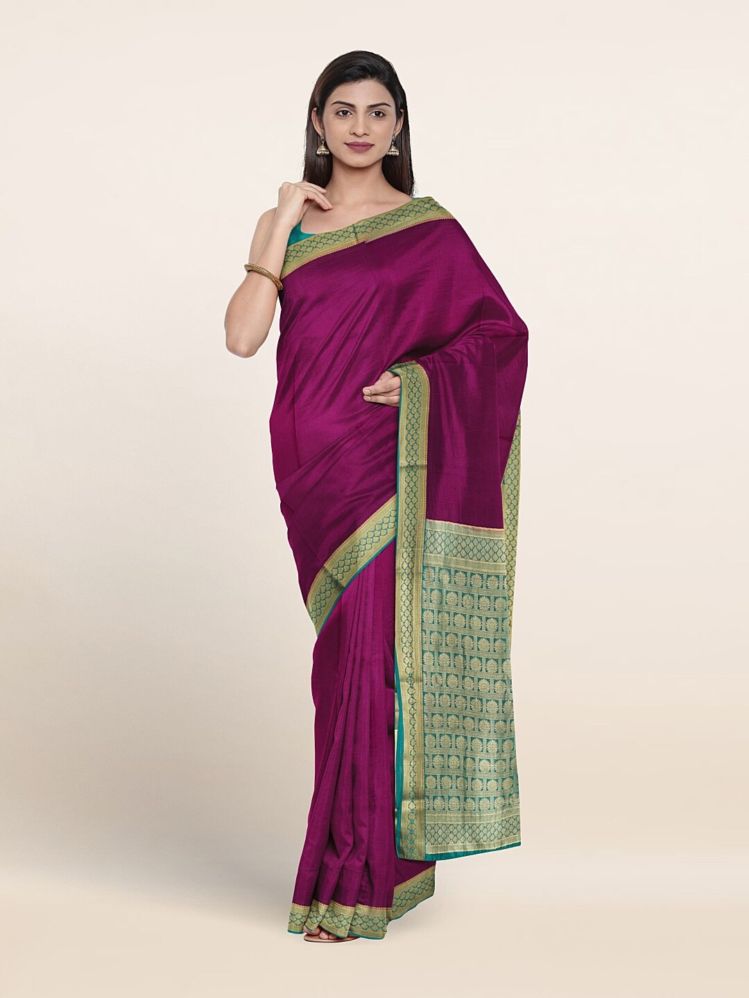

Pothys Zari Pure Silk Saree, Purple