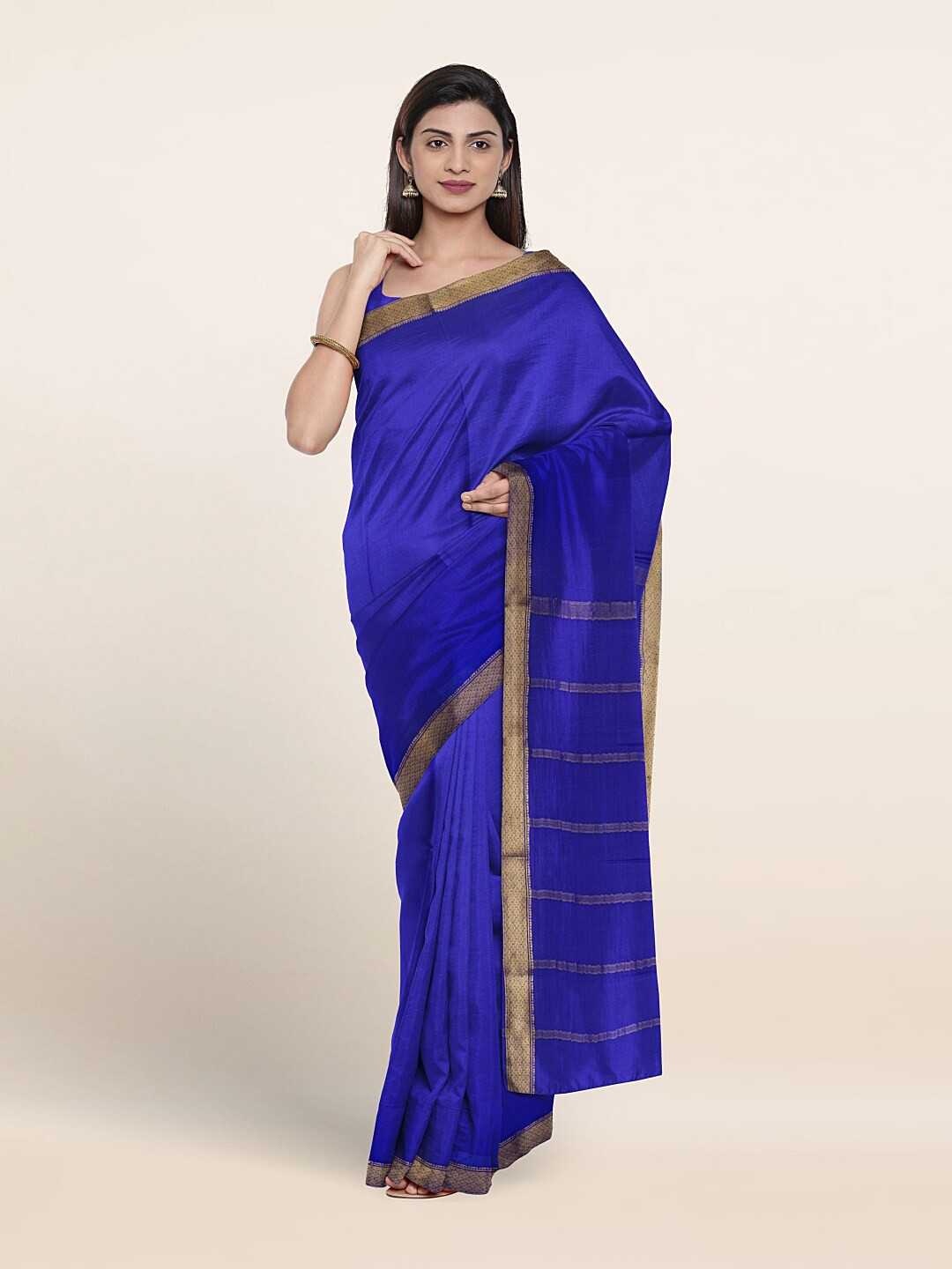

Pothys Woven Design Zari Pure Silk Saree, Blue