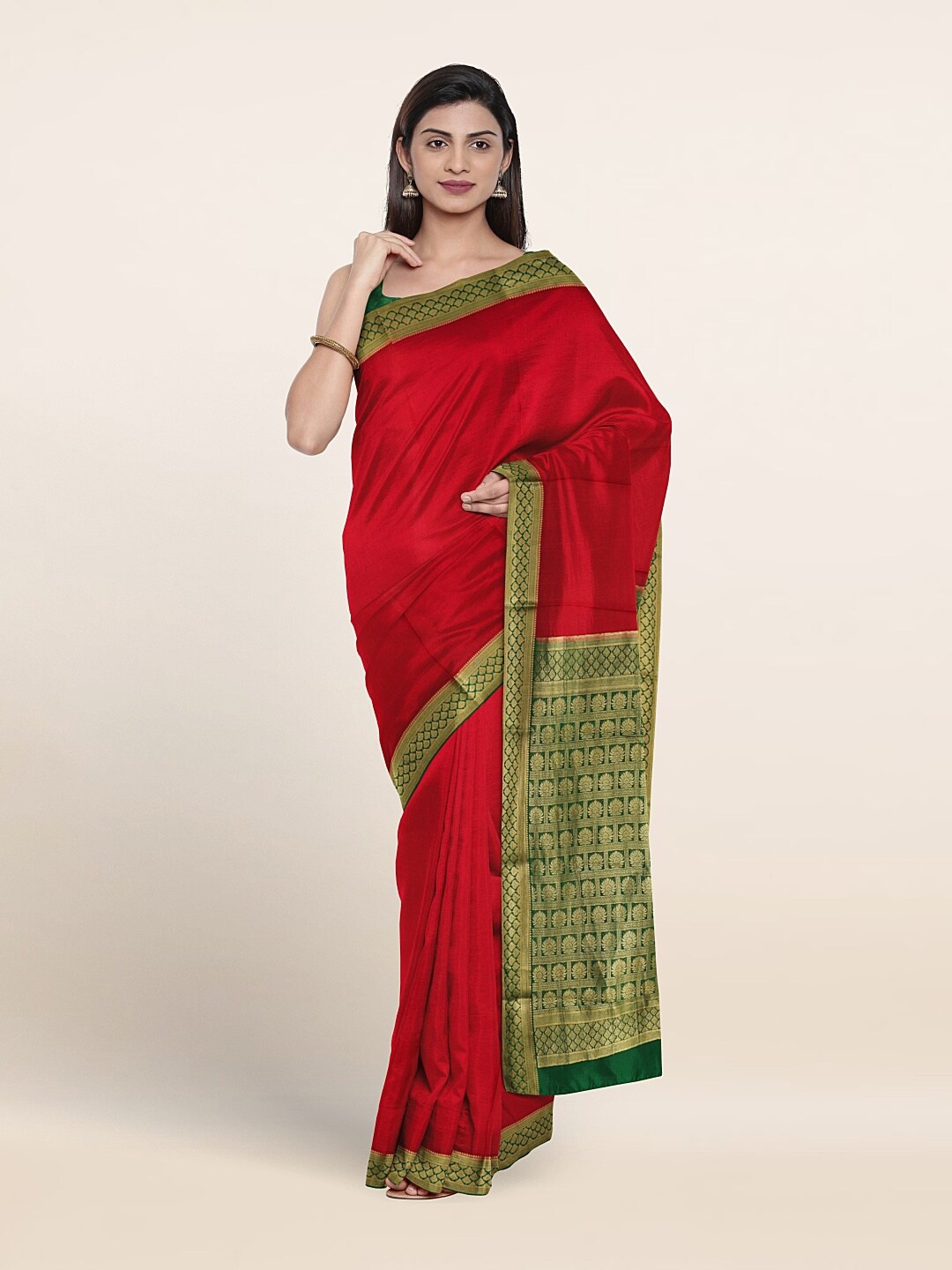 

Pothys Woven Design Pure Silk Saree, Red