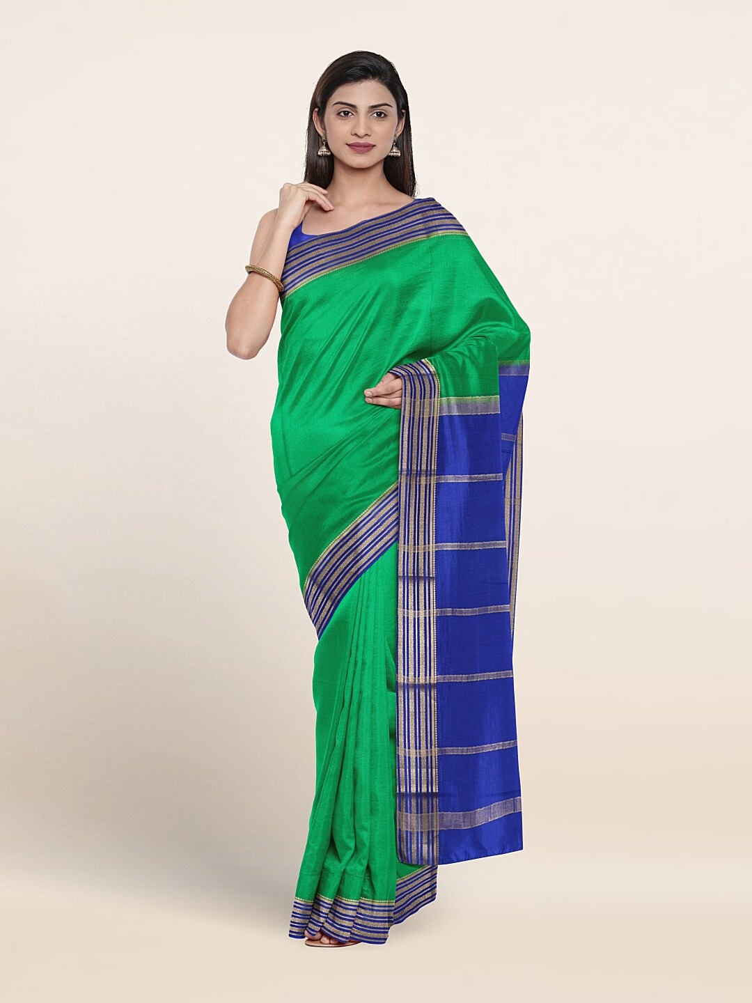 

Pothys Zari Pure Silk Saree, Green