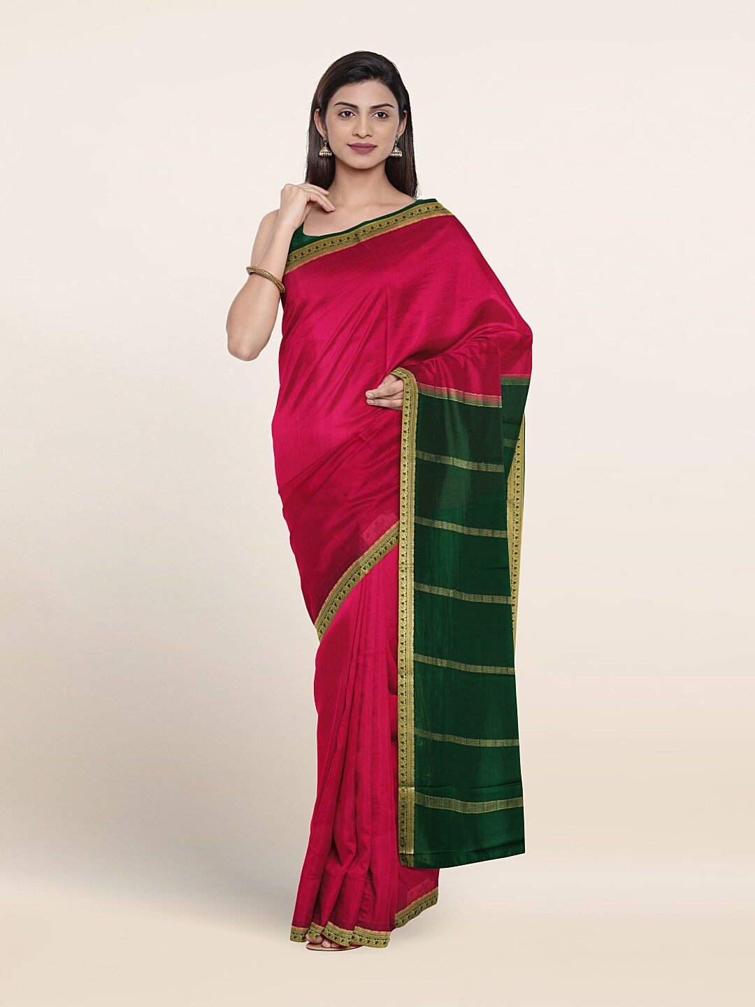 

Pothys Woven Design Zari Pure Silk Saree, Pink