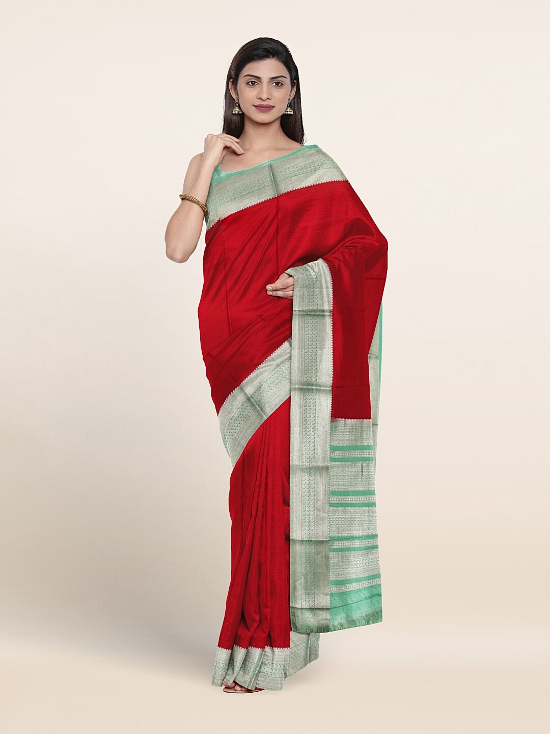 

Pothys Pure Mysore Silk Saree, Red