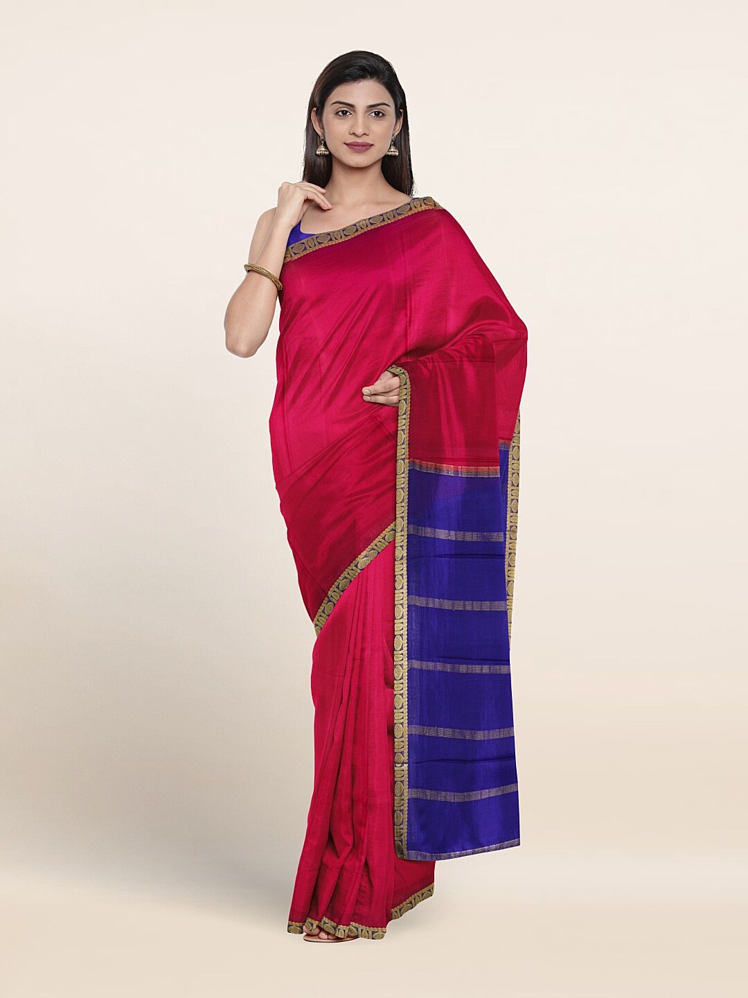 

Pothys Woven Design Border Zari Pure Silk Saree, Pink
