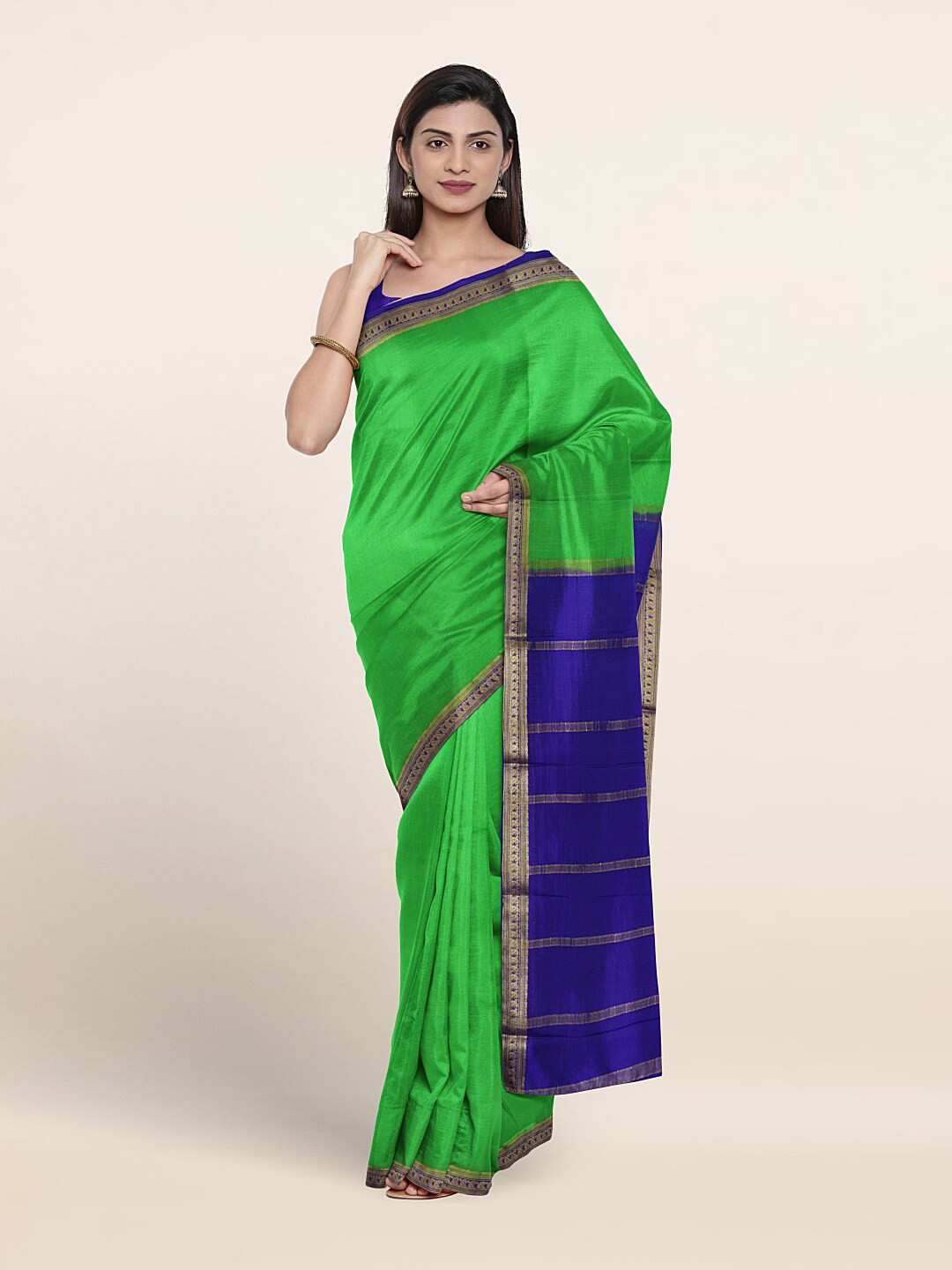 

Pothys Woven Design Zari Pure Silk Saree, Green