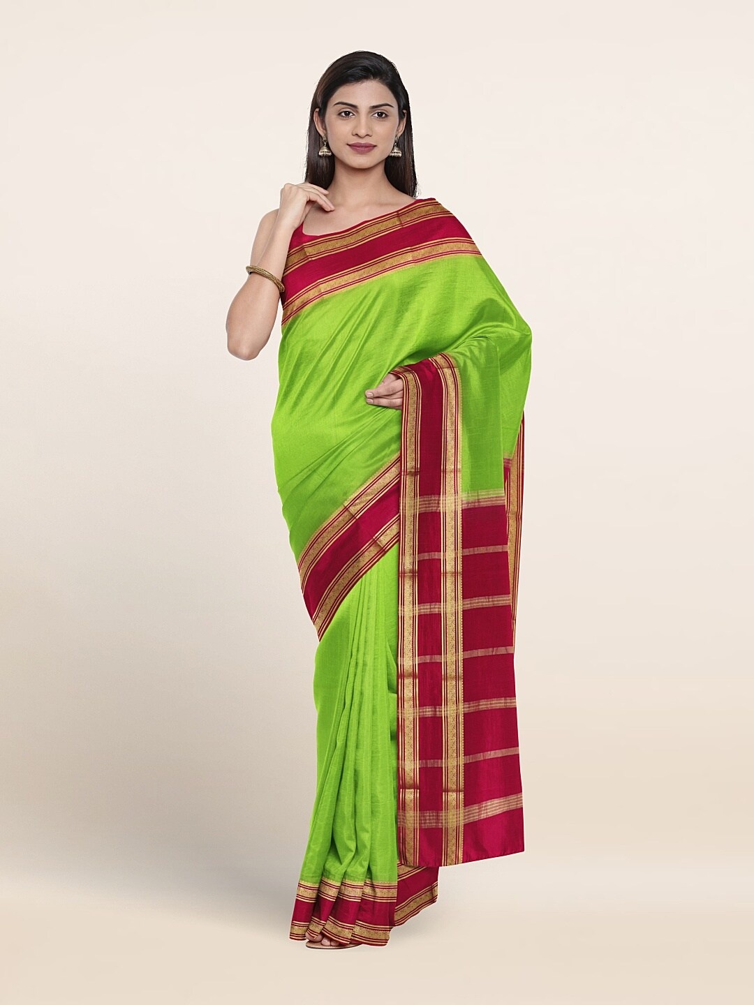 

Pothys Woven Design Border Zari Pure Silk Saree, Green