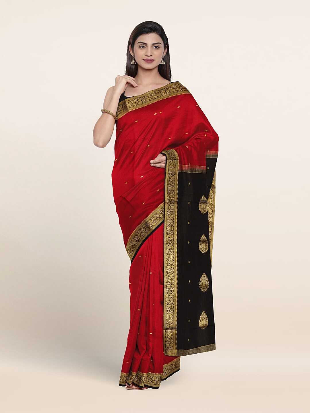 

Pothys Woven Design Zari Pure Silk Saree, Red