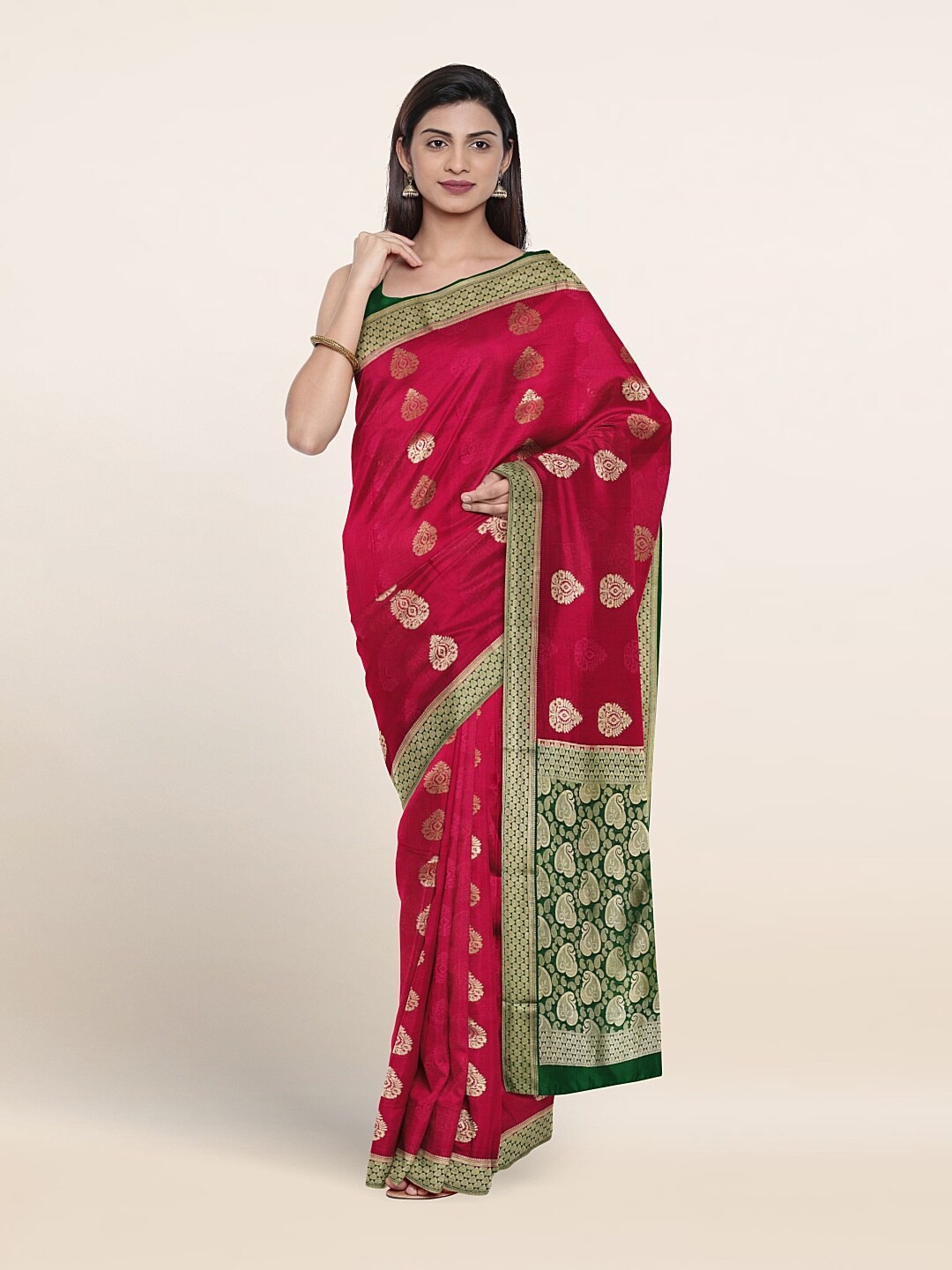 

Pothys Ethnic Motifs Zari Pure Silk Saree, Pink