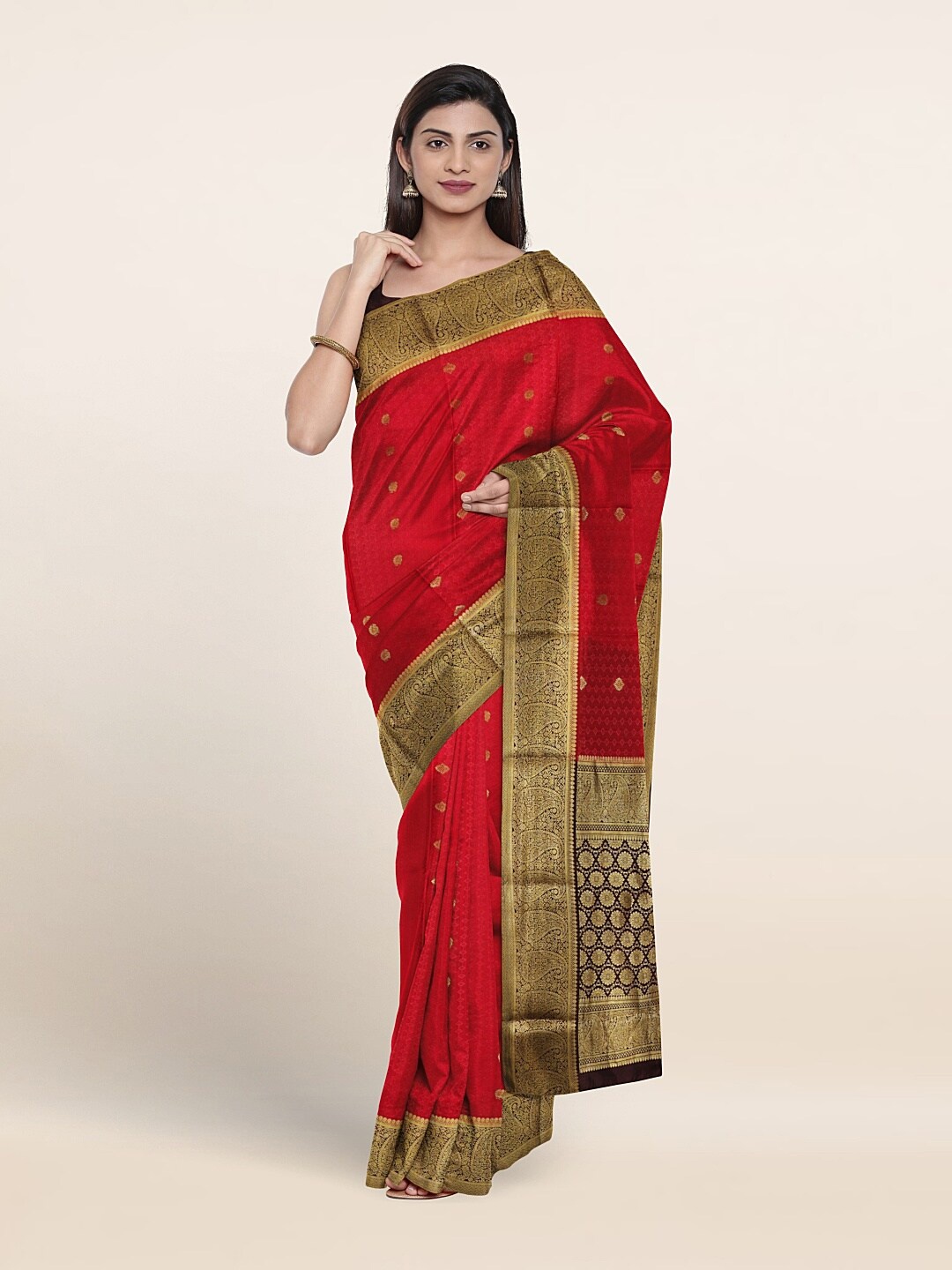 

Pothys Woven Design Zari Pure Silk Saree, Red