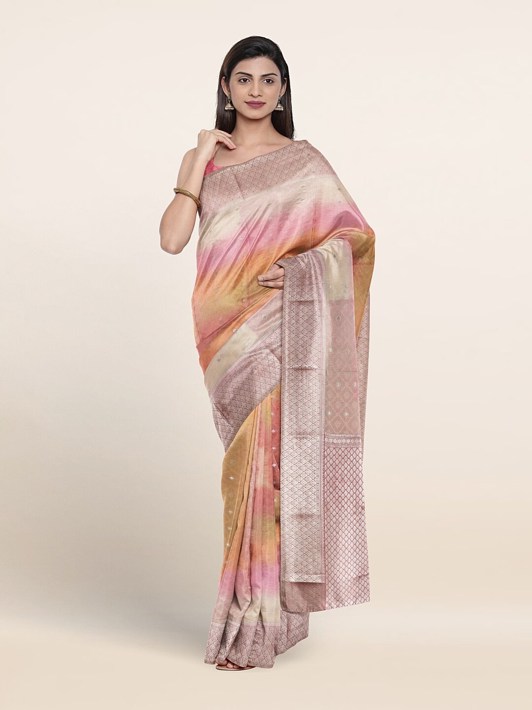 

Pothys Woven Design Zari Pure Silk Saree, Pink