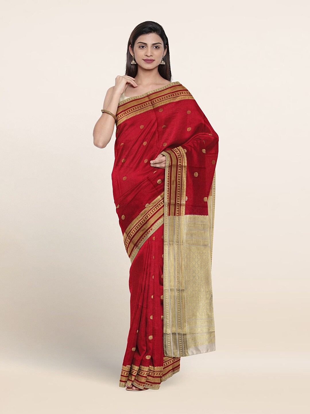 

Pothys Floral Woven Design Zari Pure Silk Saree, Maroon