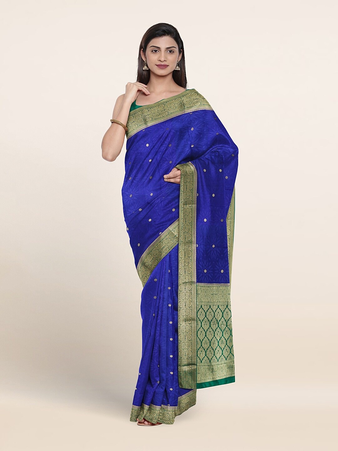 

Pothys Woven Design Zari Pure Silk Saree, Blue