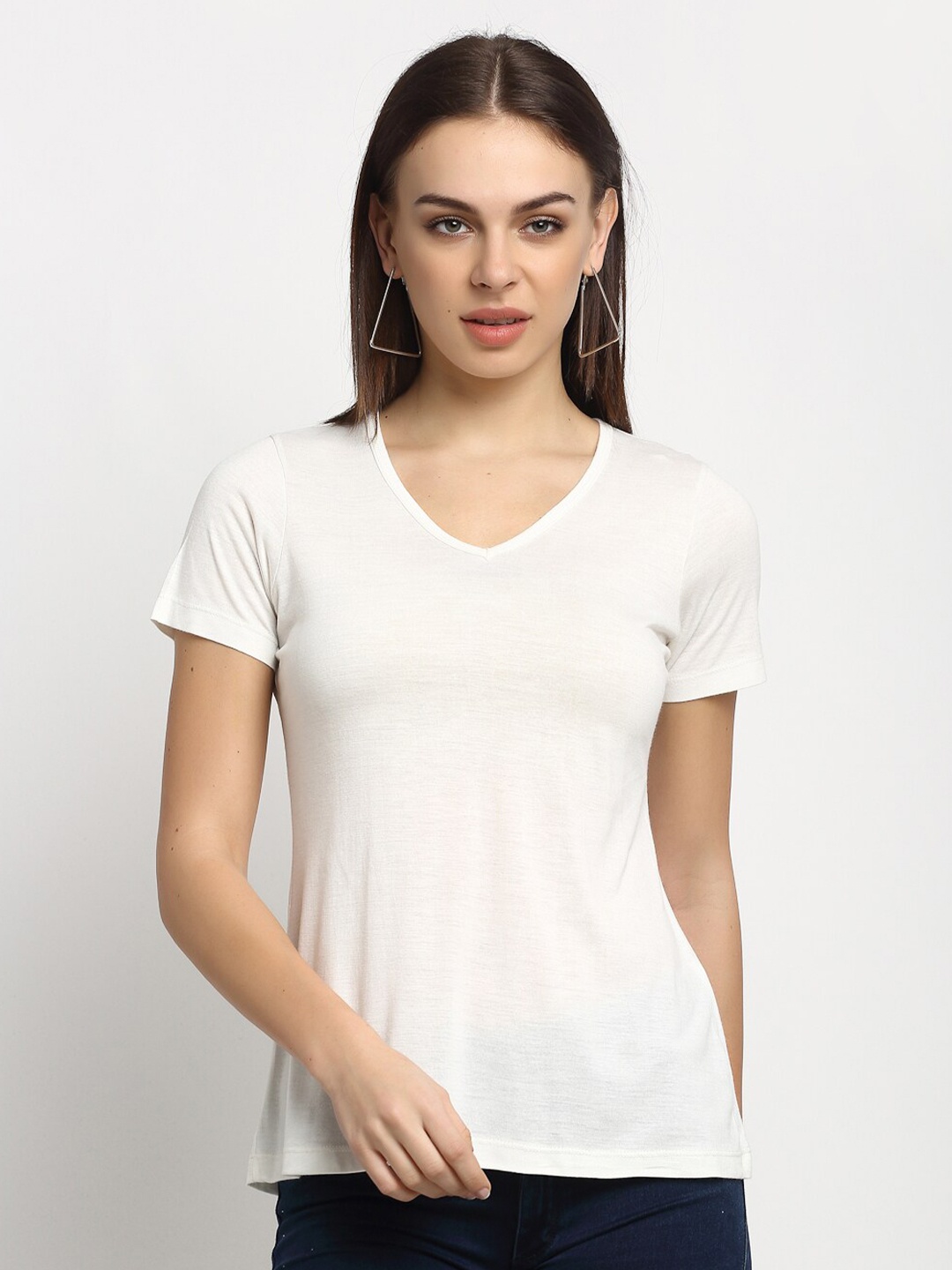 

Rute V-Neck Cotton T-shirt, White