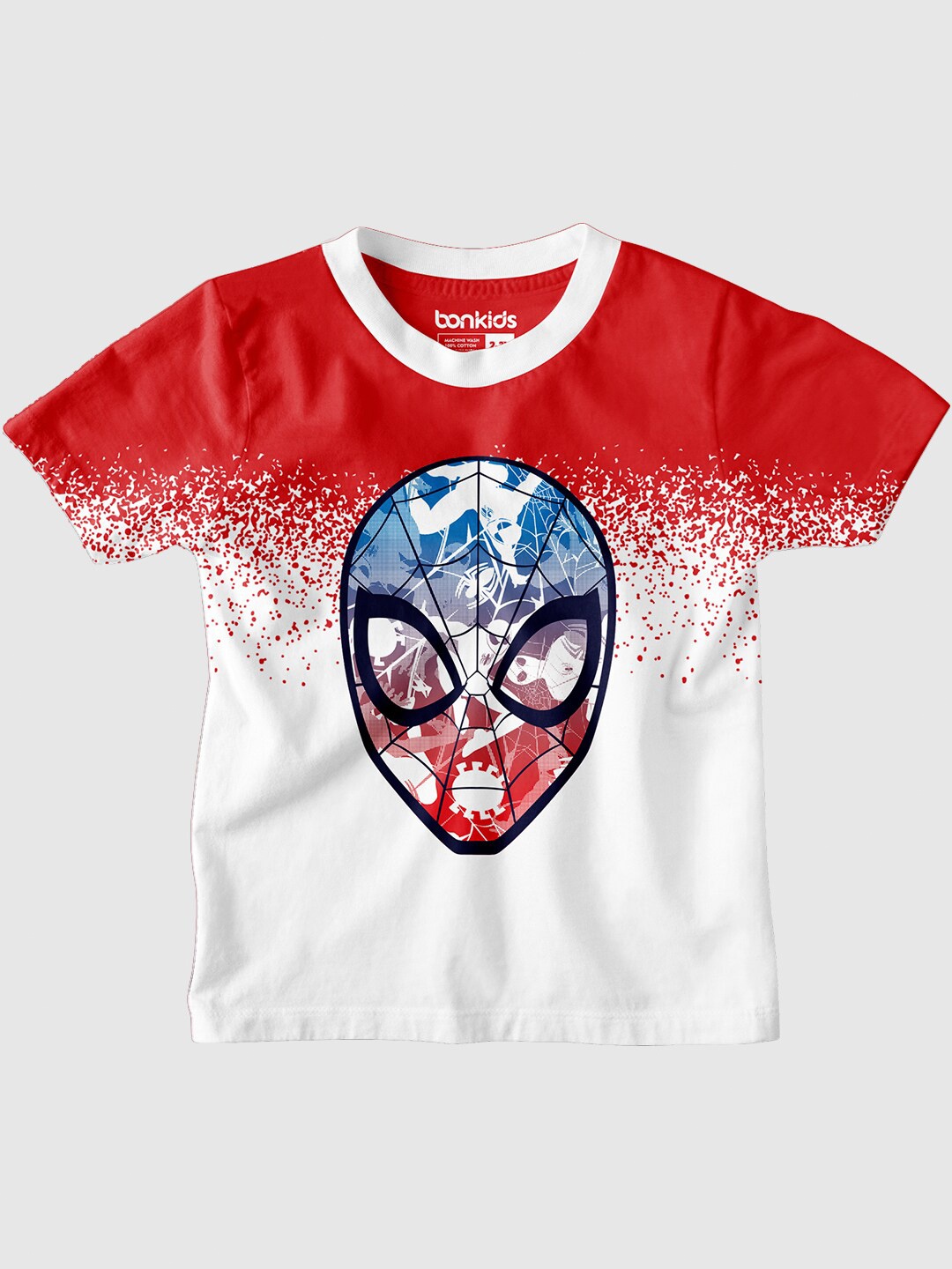 

BONKIDS Boys Super Hero Printed Cotton T-shirt, White