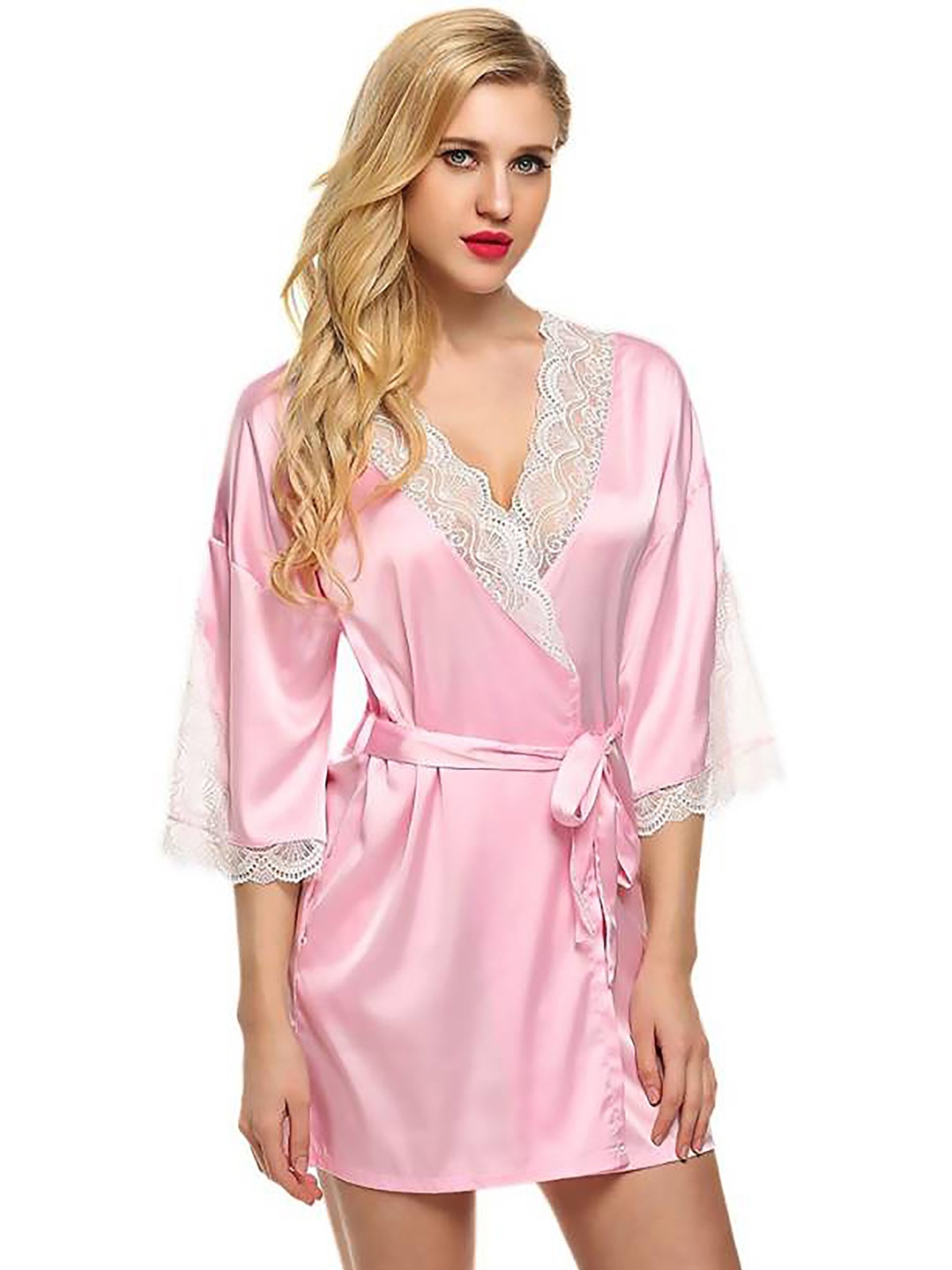 

AROUSY Women Bath Robe, Pink