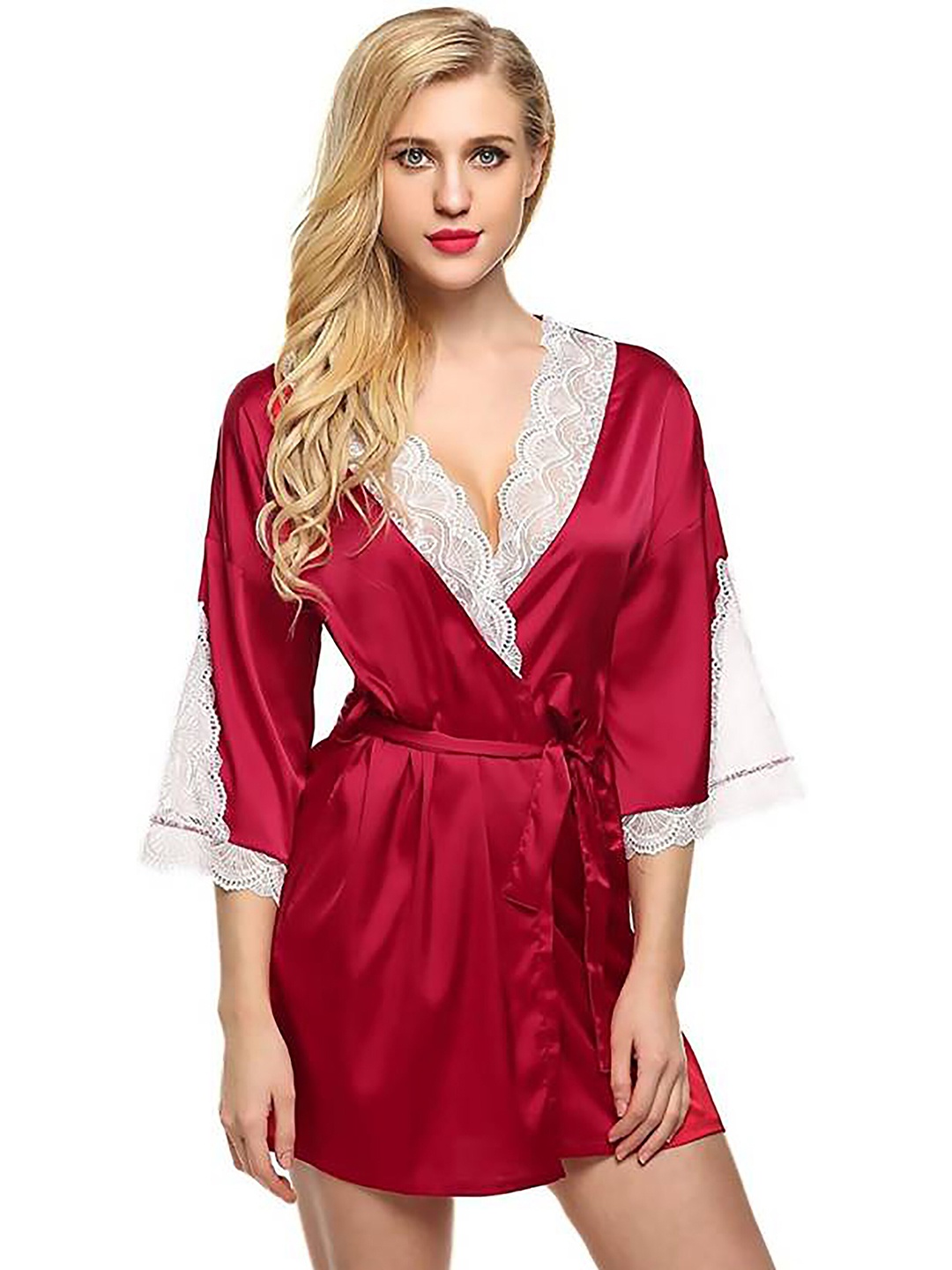 

AROUSY Women Bath Robe, Red
