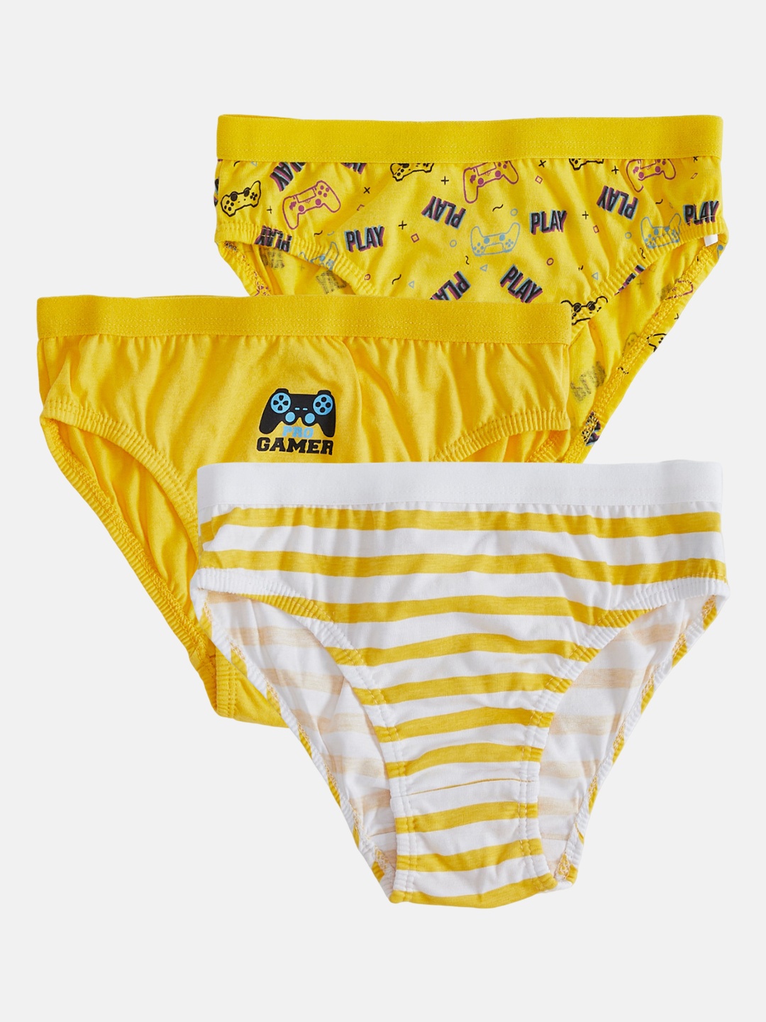 

Pantaloons Junior Boys Pack Of 3 Cotton Briefs, Yellow