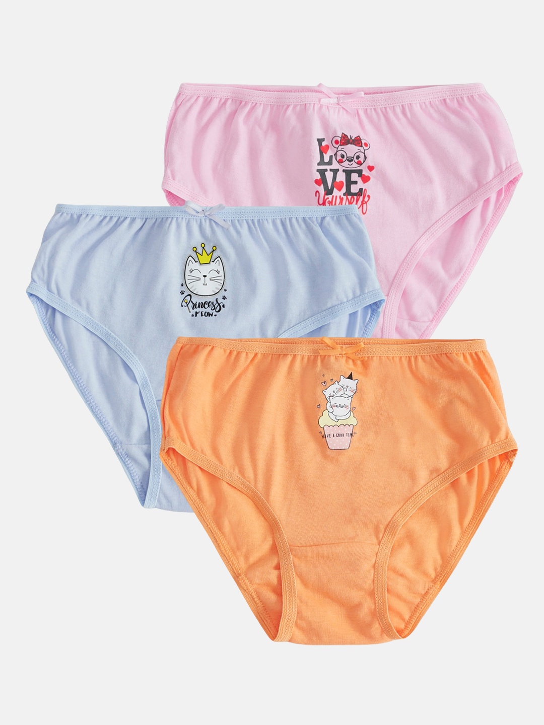 

Pantaloons Junior Girls Pack Of 3 Printed Cotton Basic Briefs, Pink