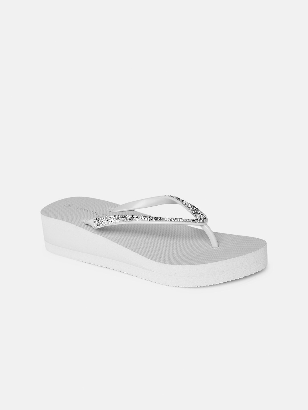 

Forever Glam by Pantaloons Women Embellished Thong Flip-Flops, Grey