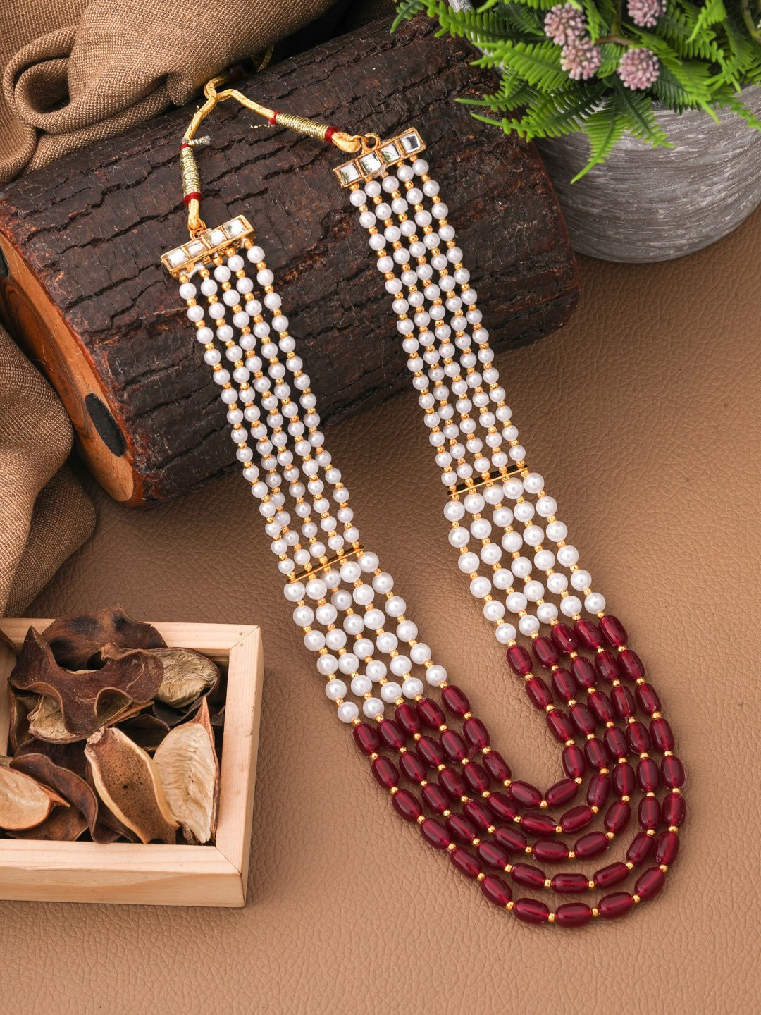 

Vita Bella Gold-Plated Layered Necklace, Maroon