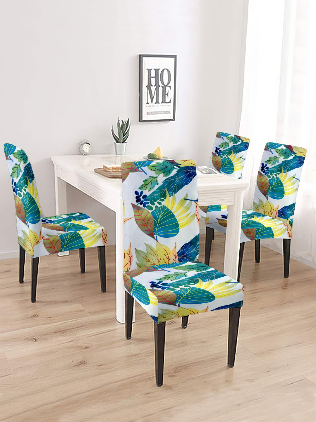 

Cortina Set Of 4 Printed Chair Covers, White