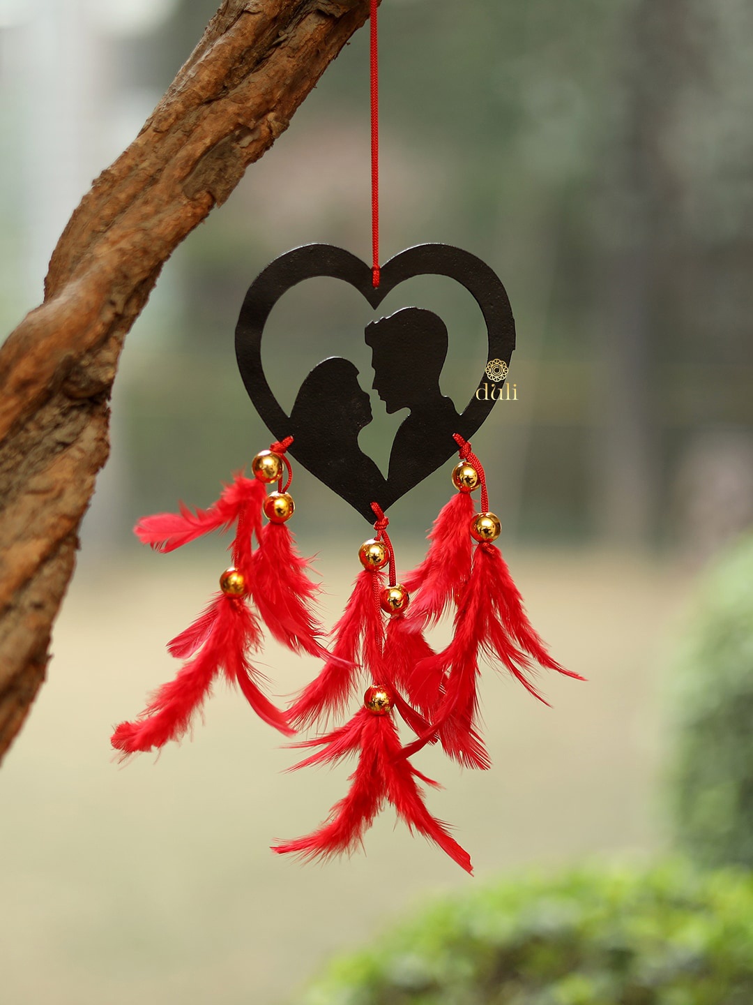 

DULI Love Couple Dreamcatcher Car Hanging, Red