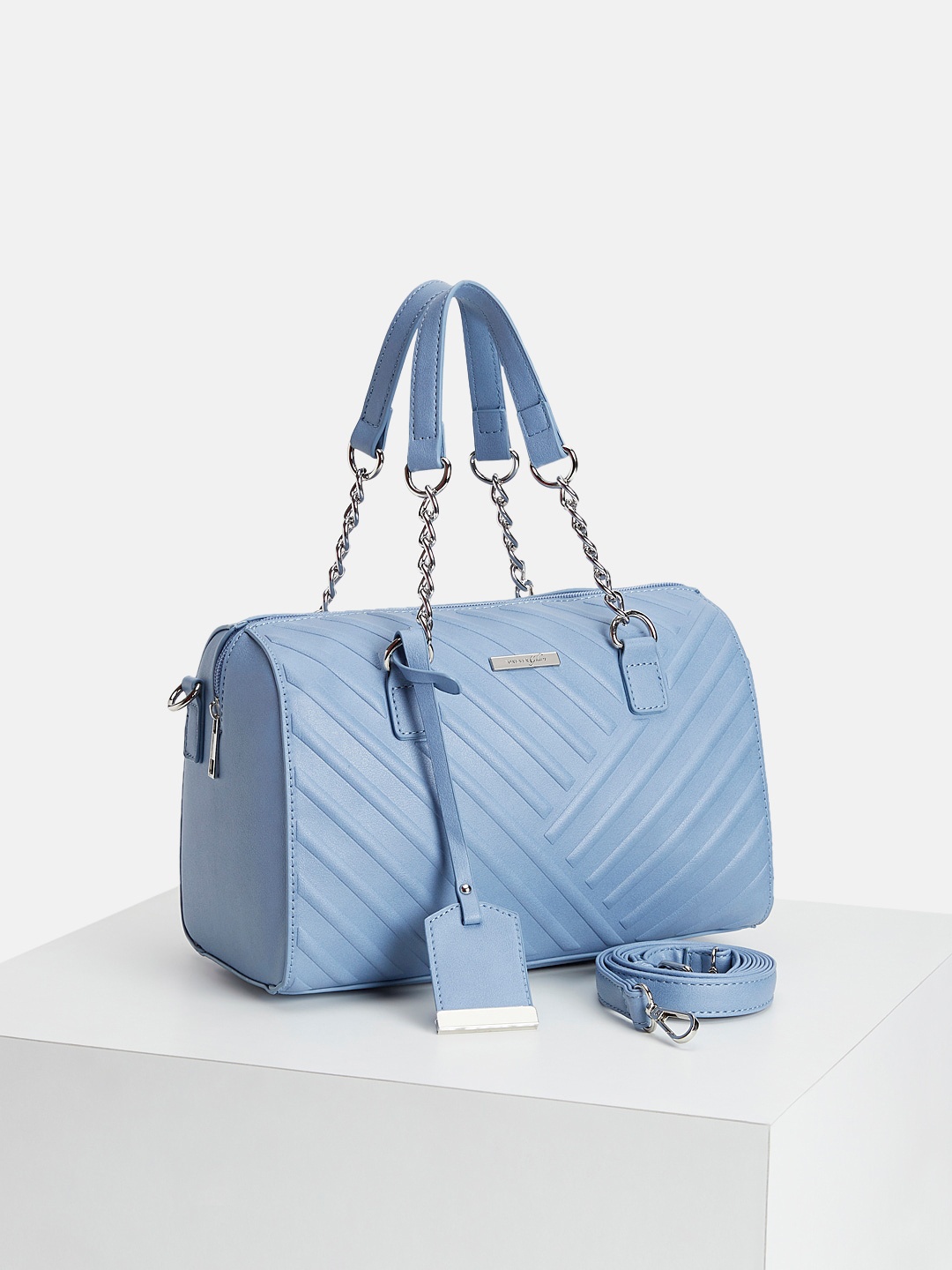 

Forever Glam by Pantaloons Quilted Structured Handheld Bag, Blue