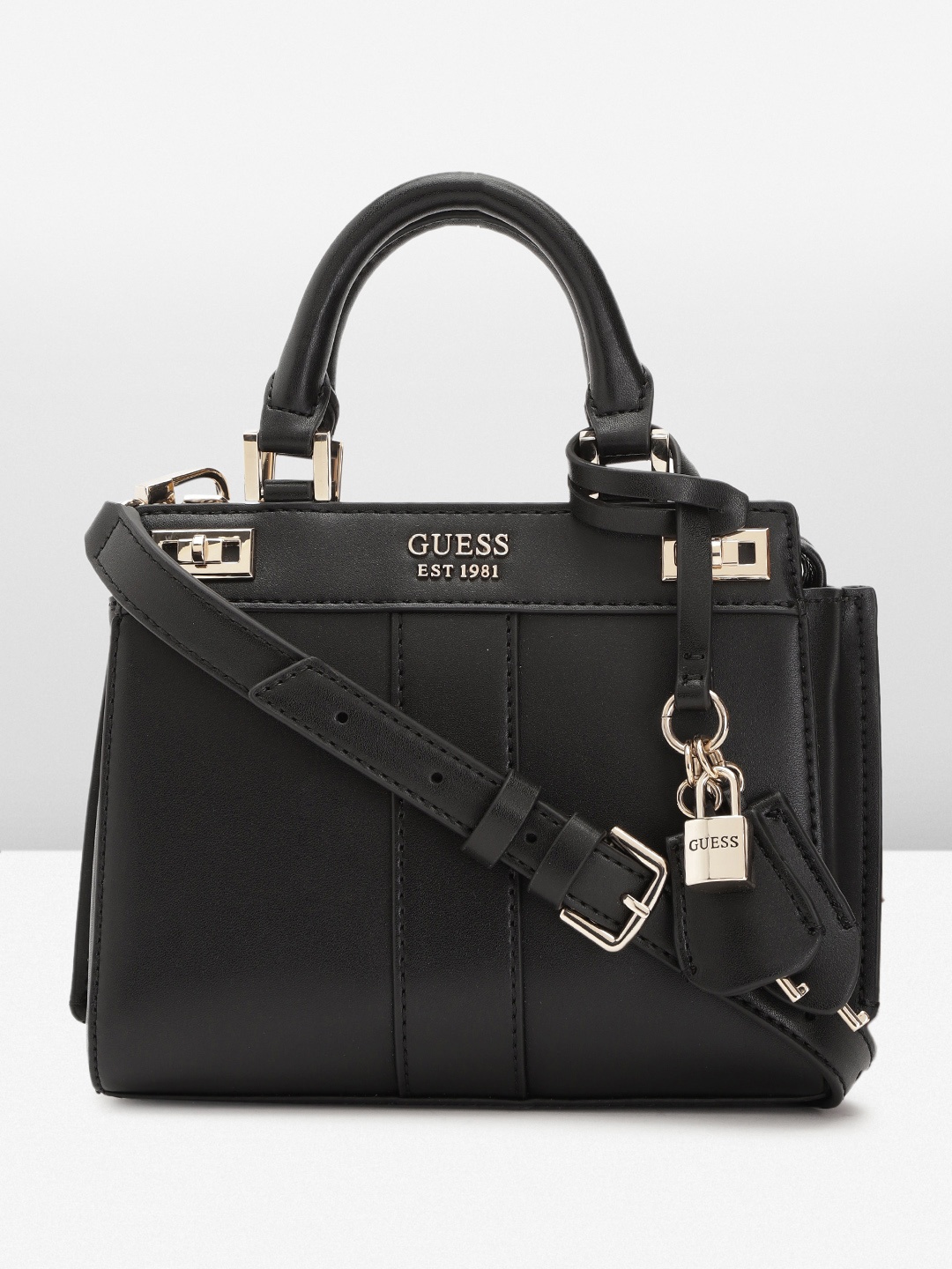 

GUESS Structured Handheld Bag, Black
