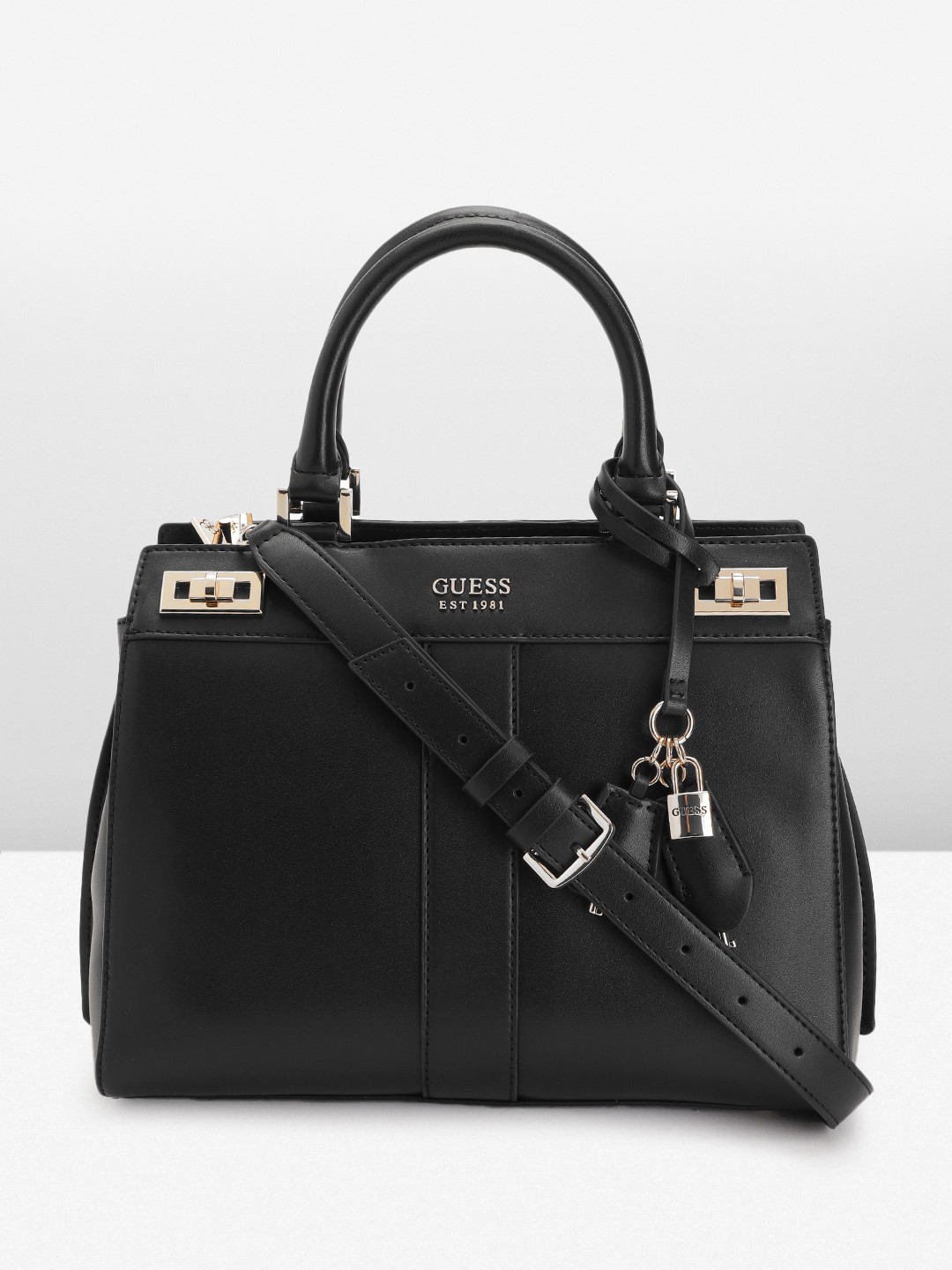 

GUESS Structured Handheld Bag, Black