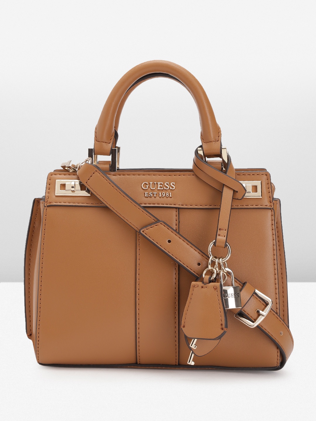 

GUESS Structured Handheld Bag, Brown