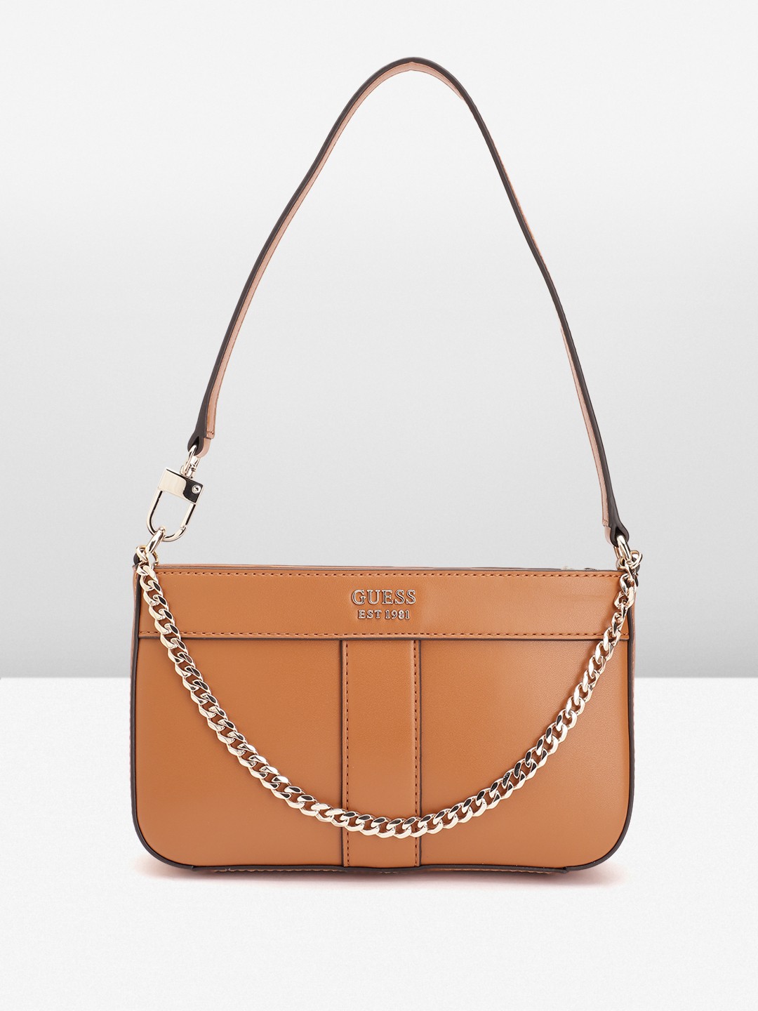 

GUESS Brown PU Structured Shoulder Bag