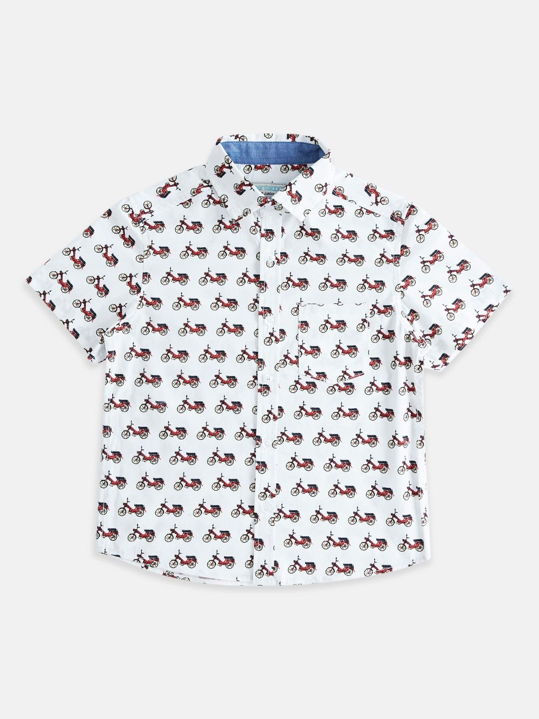

Pantaloons Junior Boys Printed Cotton Casual Shirt, White
