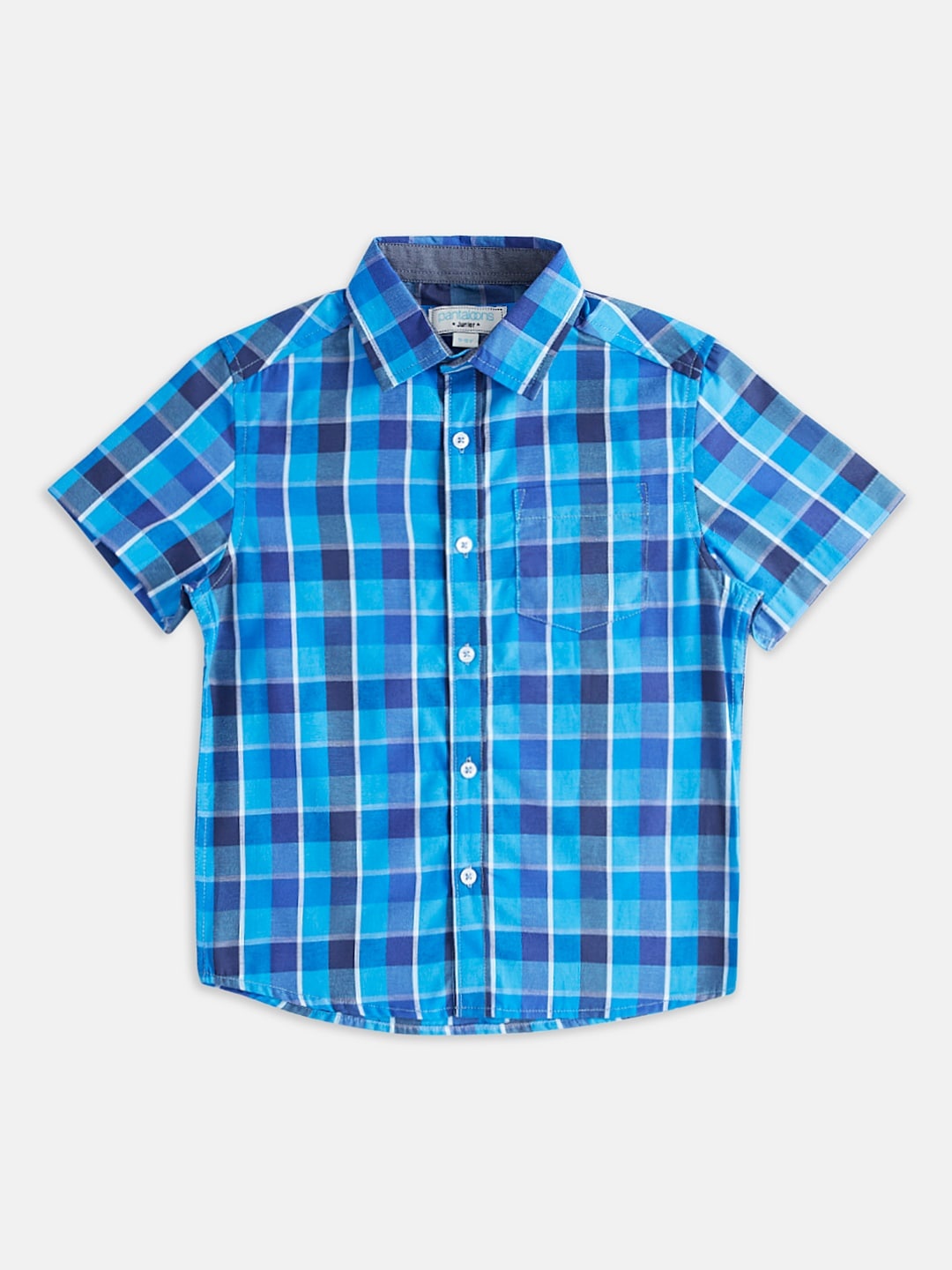 

Pantaloons Junior Boys Checked Cotton Casual Shirt, Blue