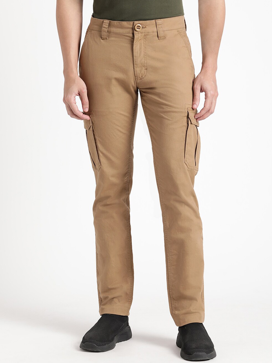 

Wildcraft Men Mid Rise Cotton Cargos Trousers, Khaki
