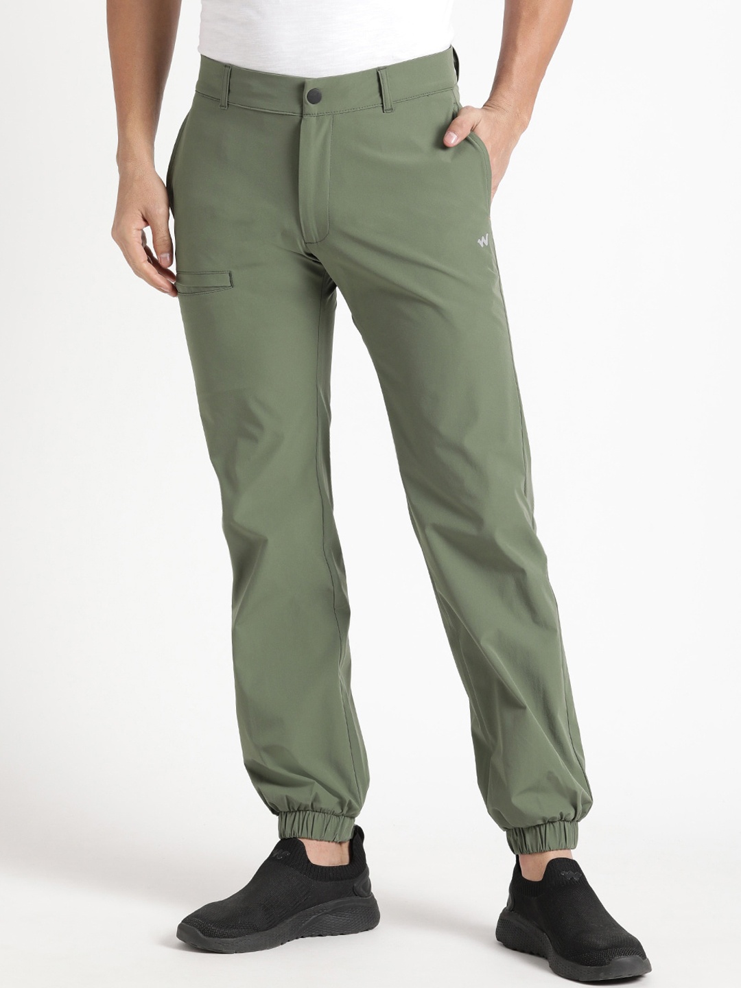 

Wildcraft Men Mid-Rise Anti Odour Outdoor Joggers, Olive