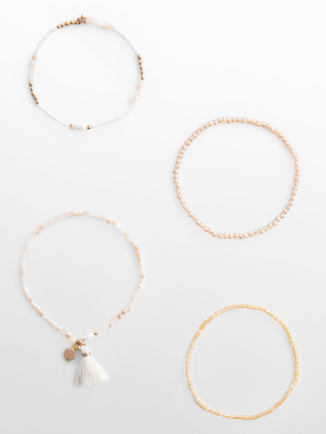 

Mango Kids Girls Set of 4 Beaded Elasticated Bracelets, White