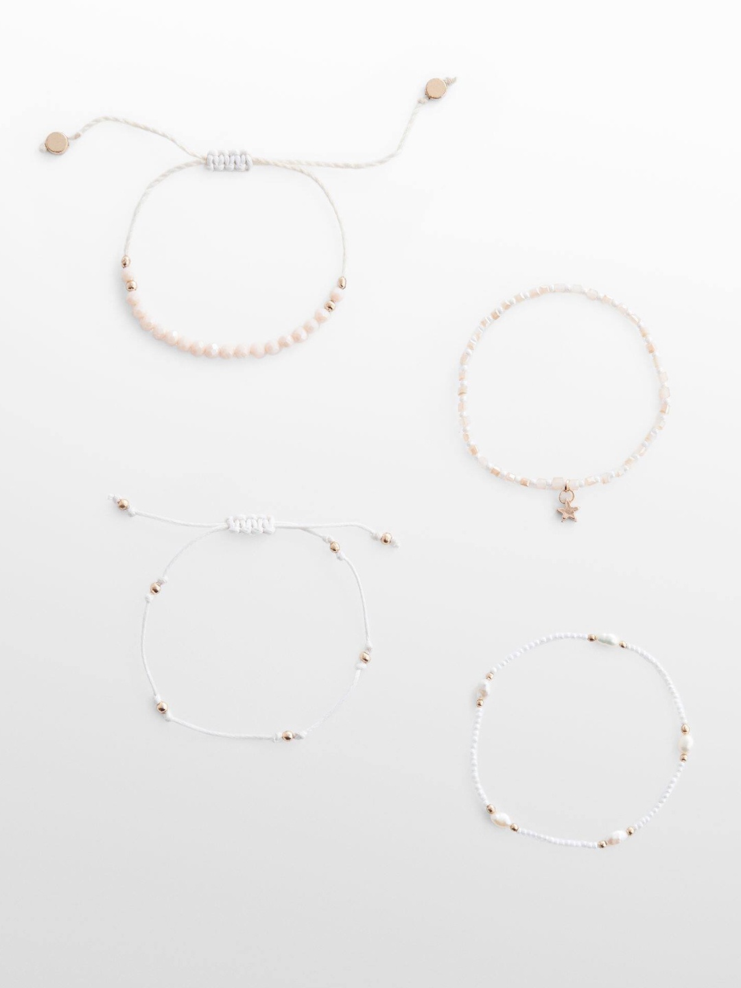 

Mango Kids Girls Set of 4 Beaded Bracelets, White
