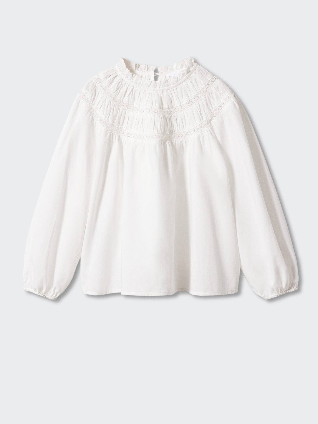

Mango Kids Girls Pure Cotton Puff Sleeve Top, White