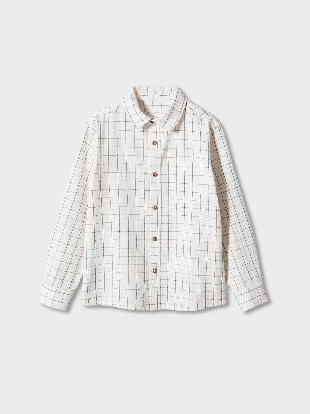 

Mango Kids Boys Windowpane Checked Shirt, White