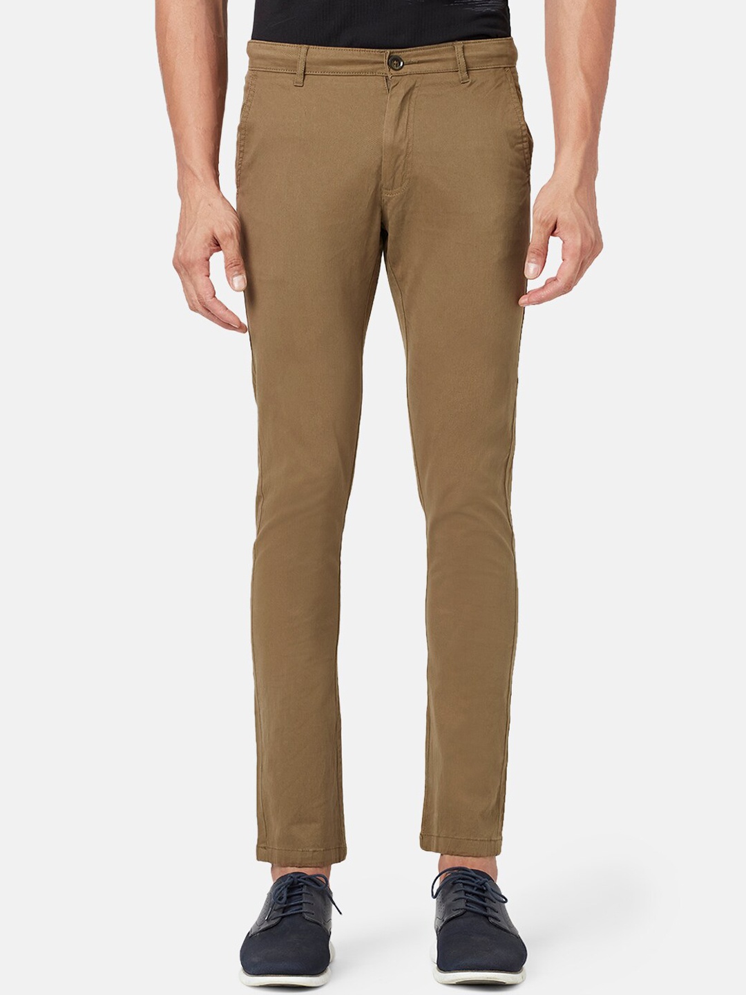 

BYFORD by Pantaloons Men Slim Fit Trousers, Khaki