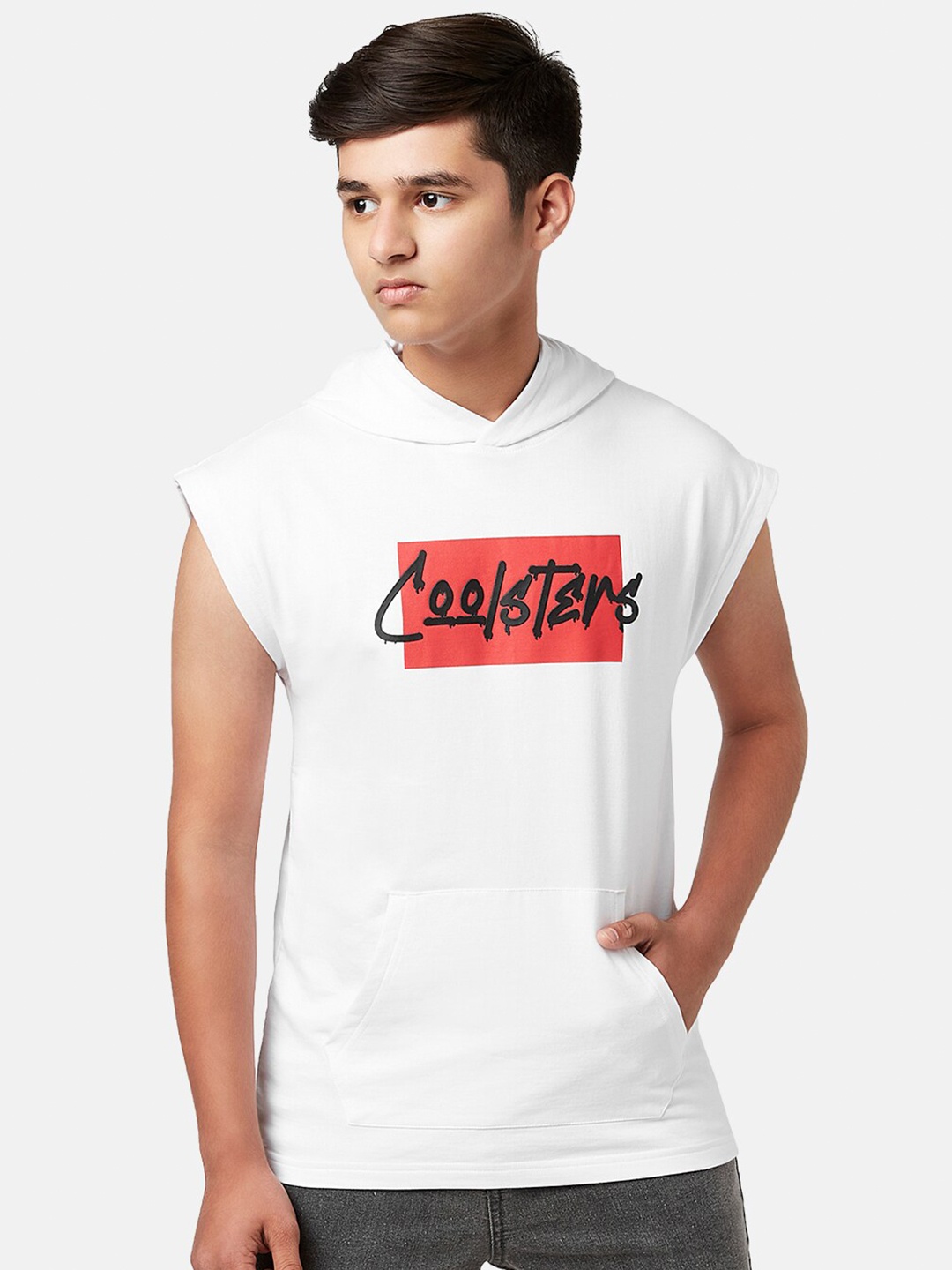 

Coolsters by Pantaloons Boys Typography Printed Hooded Cotton T-shirt, White