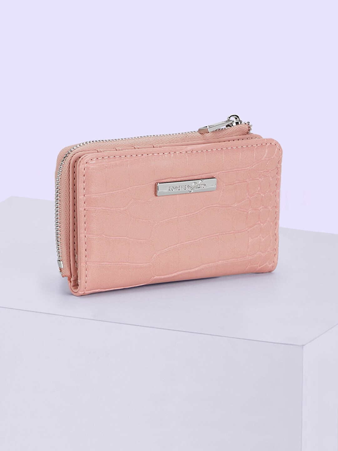 

Forever Glam by Pantaloons Women Textured Zip Around Wallet, Pink