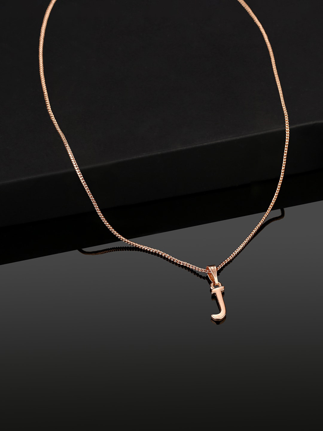 

Estele Rose Gold-Plated Initial J Pendant With Chain