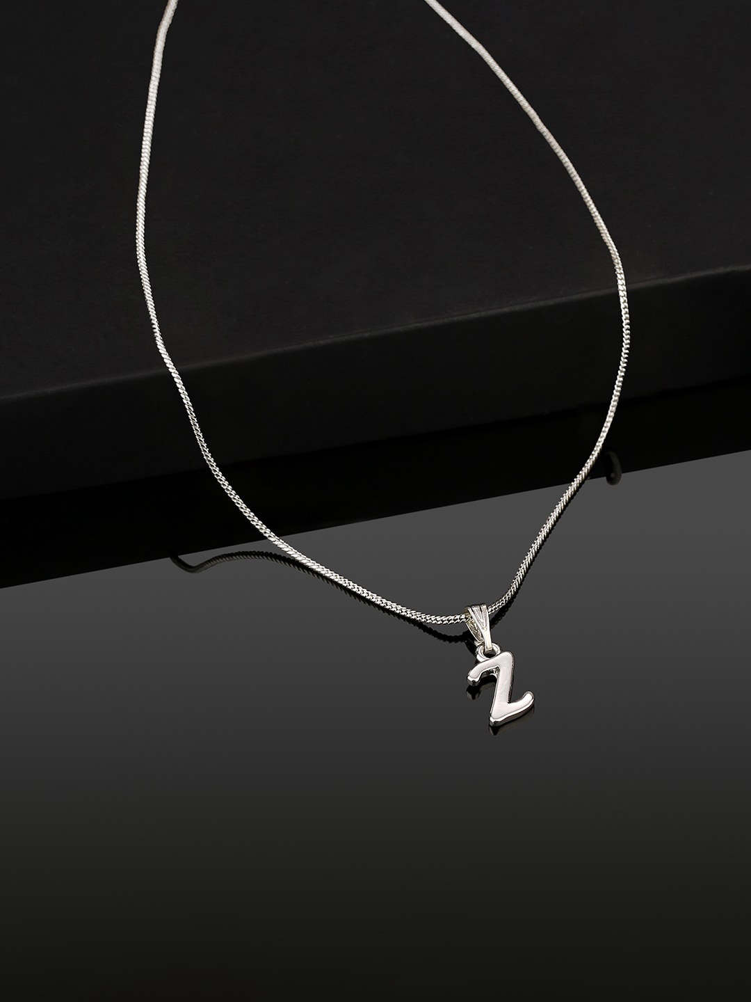 

Estele Rhodium-Plated Initial Z Pendant With Chain, Silver