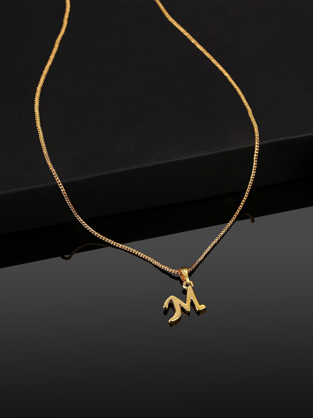 

Estele Gold-Plated Initial M Pendant With Chain