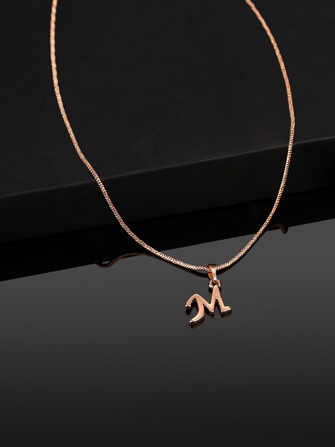

Estele Rose Gold-Plated Initial M Pendant With Chain
