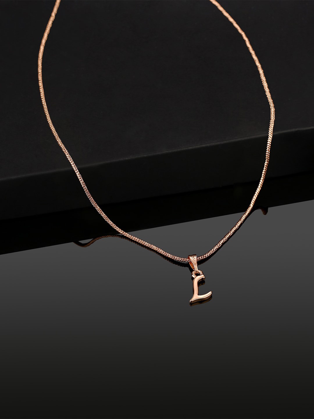 

Estele Rose Gold-Plated Initial L Pendant With Chain