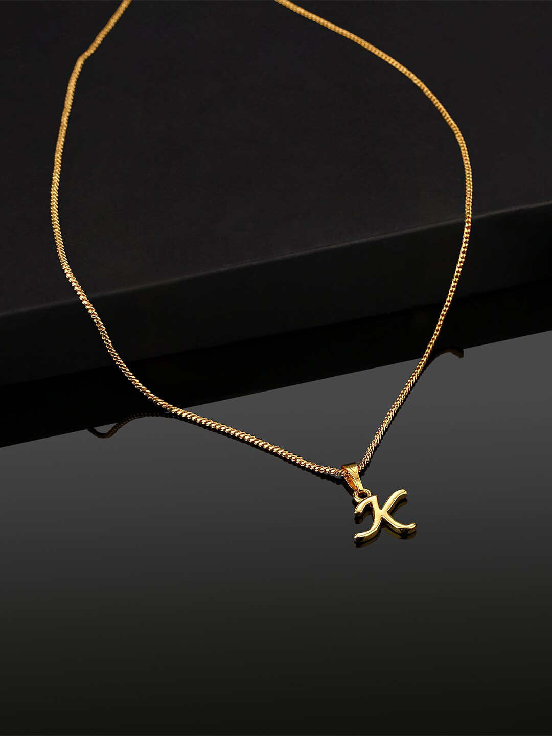 

Estele Gold-Plated Initial K Pendant With Chain